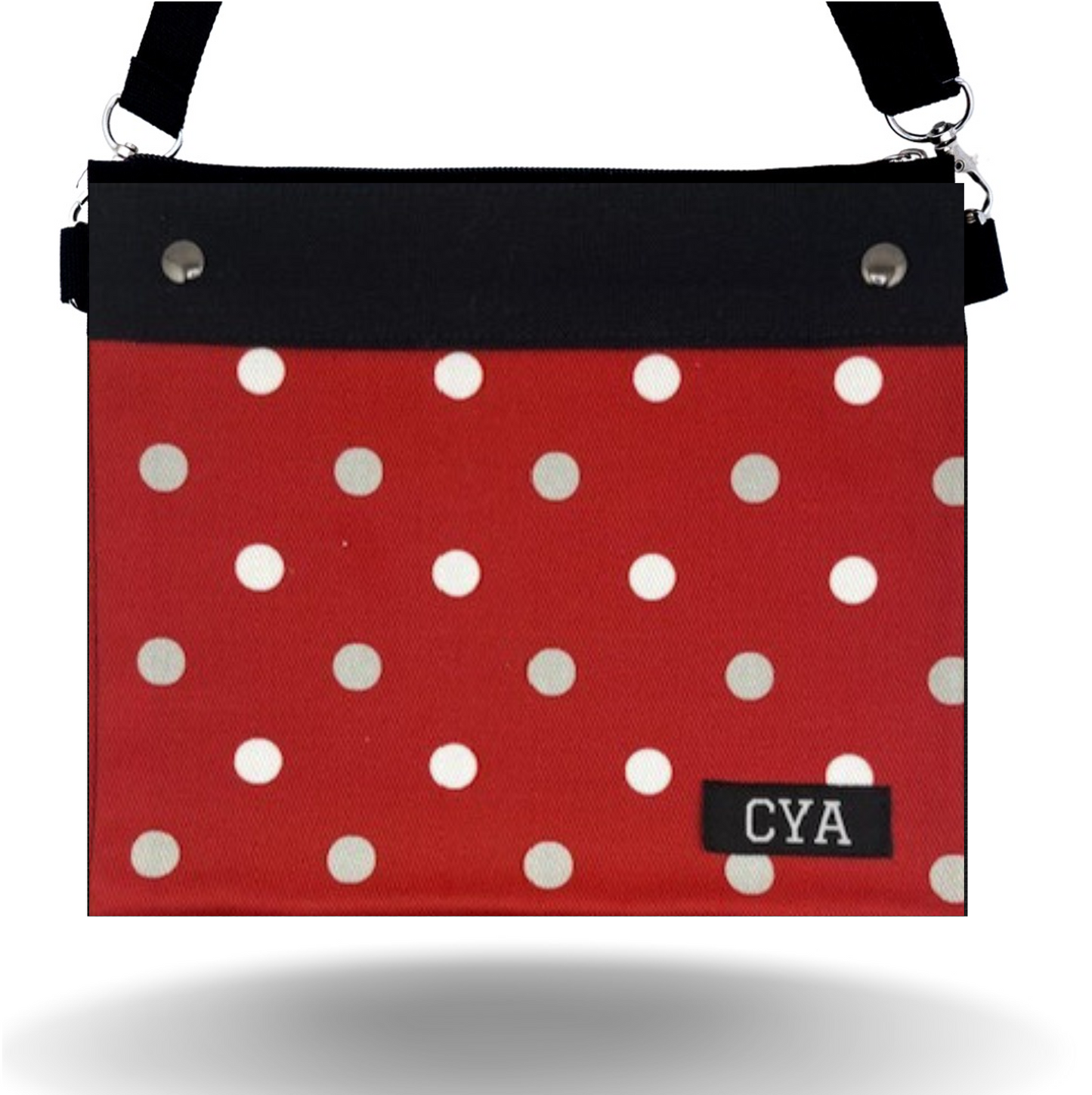 Crimson & Gray Lg Dots - Wide - Purse & Cover