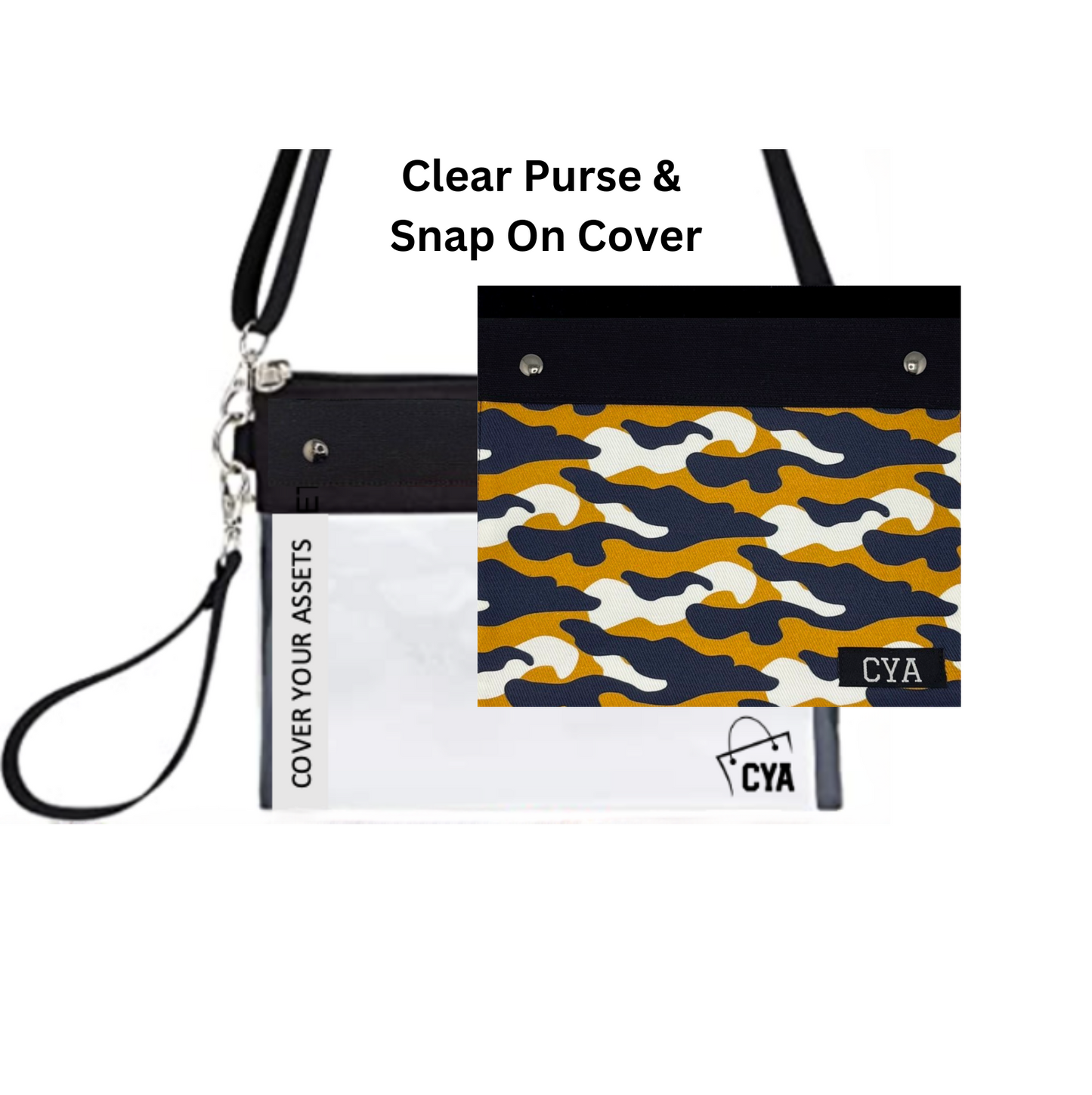 Navy & Gold Camo - Wide - Purse & Cover