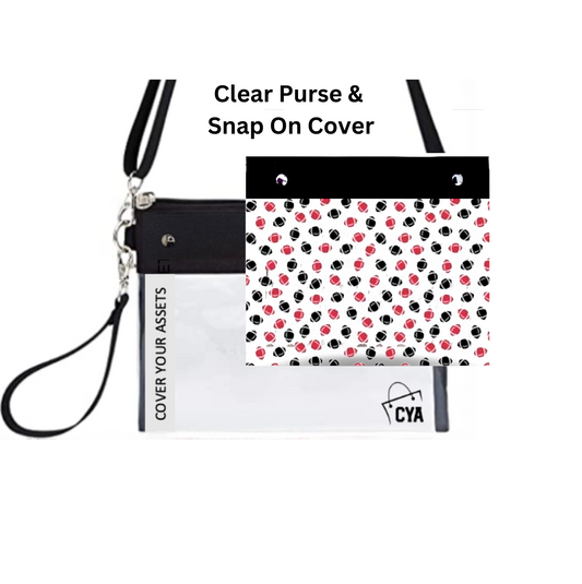 Red & Black Toss - Wide - Purse & Cover