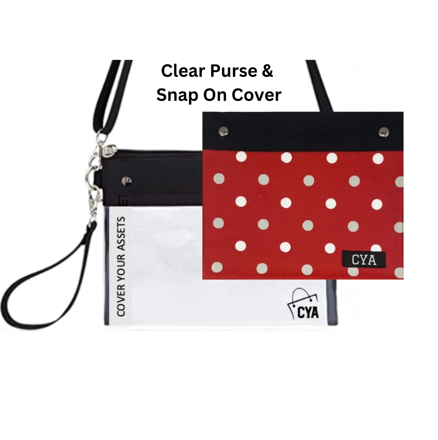 Crimson & Gray Lg Dots - Wide - Purse & Cover