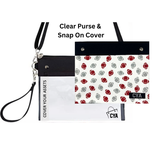 Crimson & Gray Footballs - Wide - Purse & Cover