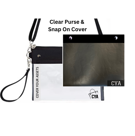 Black Leatherette - Wide - Purse & Cover