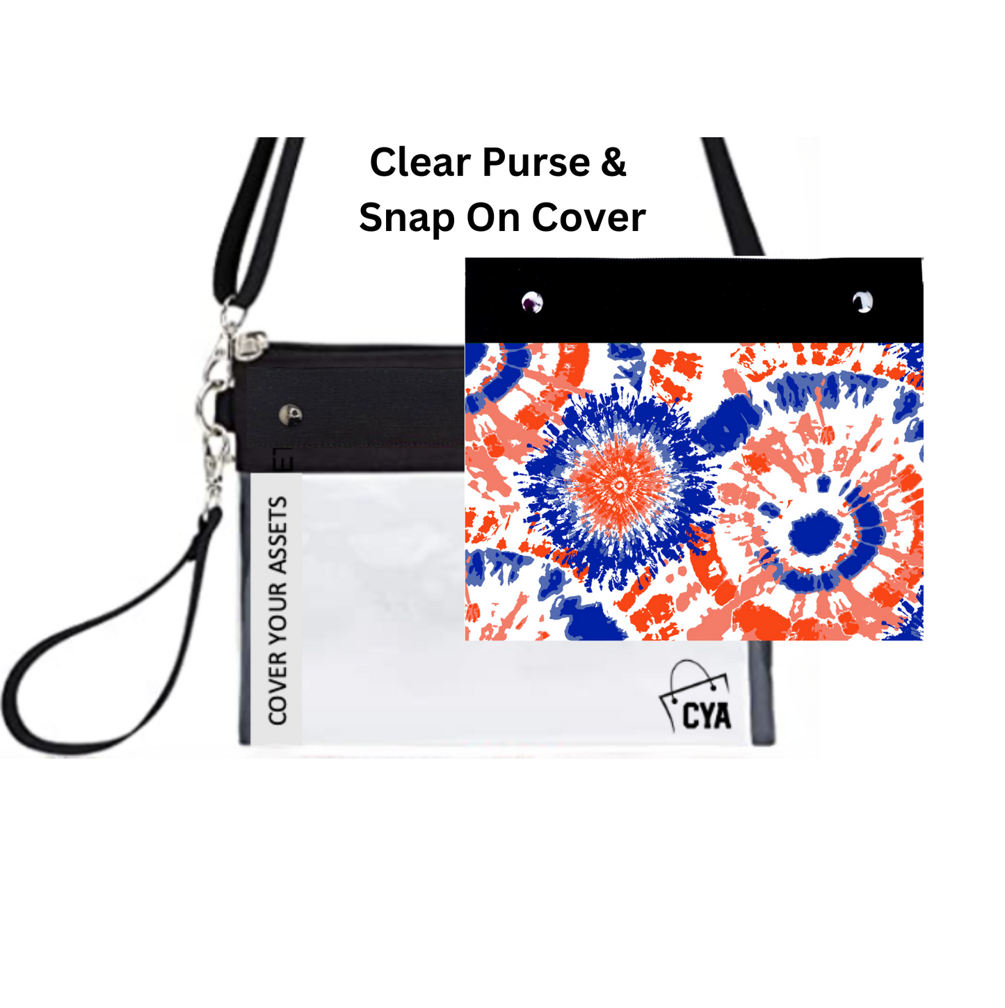 Bright Blue & Orange - Wide - Purse & Cover