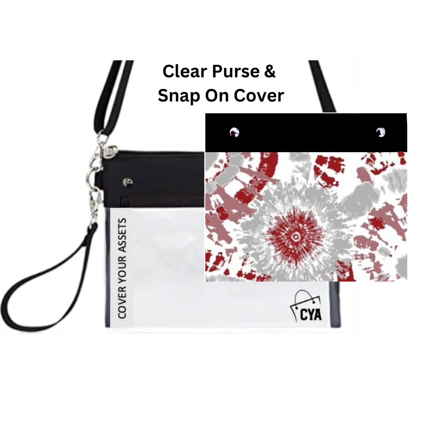 Crimson & Gray Tie Dye - Wide - Purse & Cover