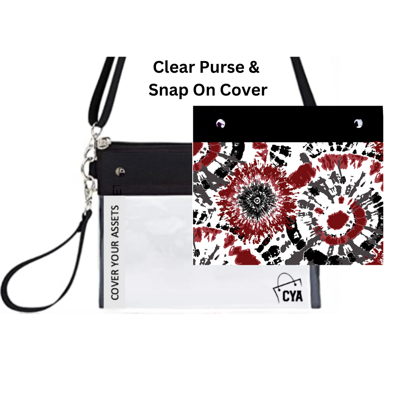 Garnet & Black Tie Dye - Wide - Purse & Cover