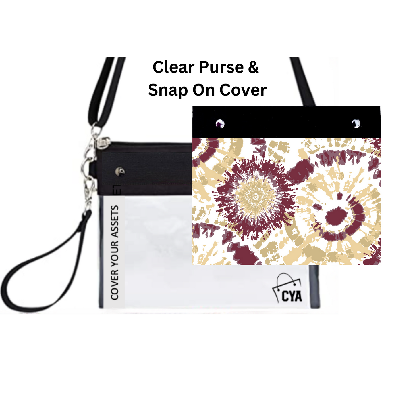 Garnet & Gold Tie Dye - Wide - Purse & Cover