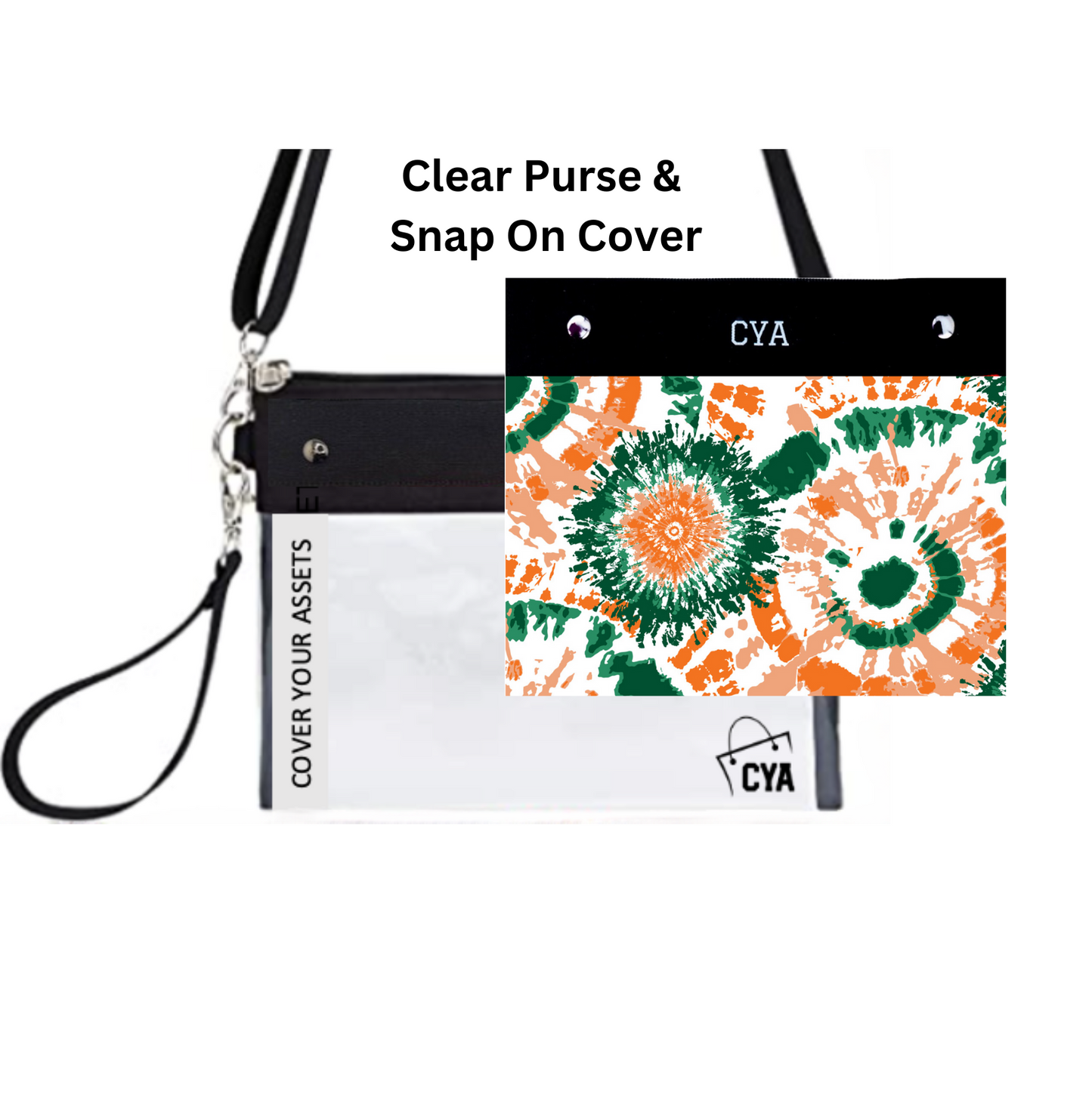 Green & Orange Tie Dye - Wide - Purse & Cover