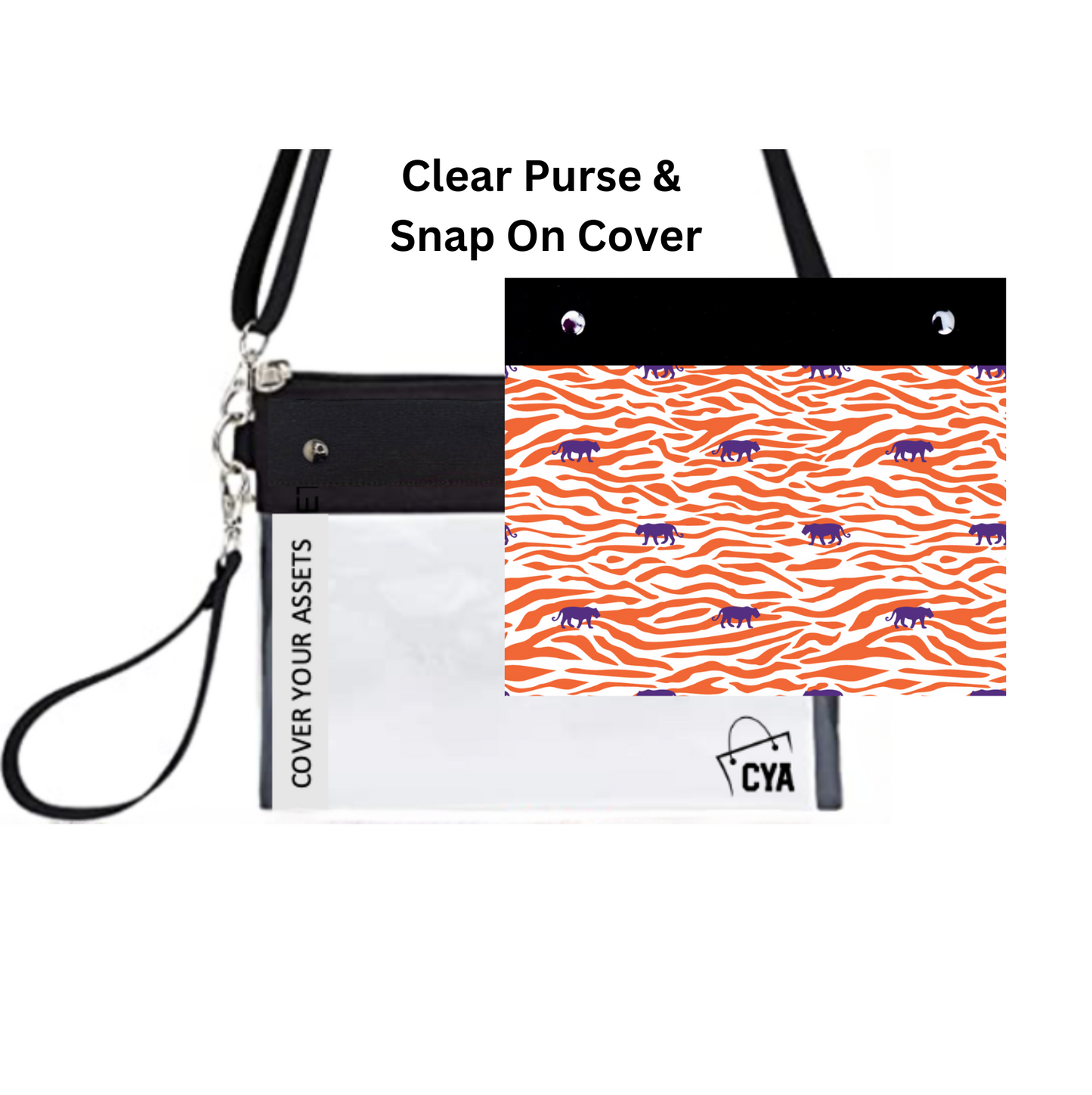 Orange Stripes & Purple Tigers - Wide - Purse & Cover
