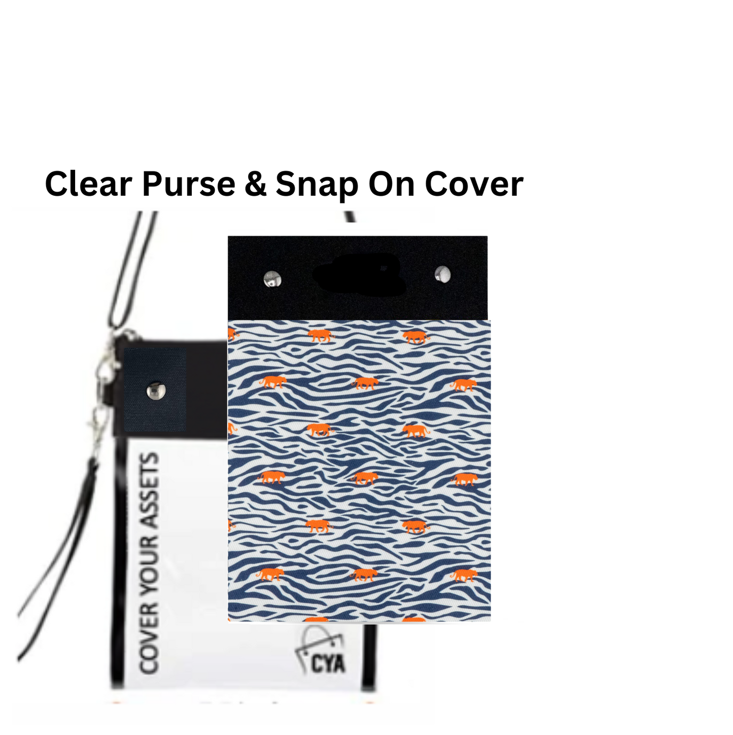 Navy Stripes & Tigers Tall - Purse & Cover