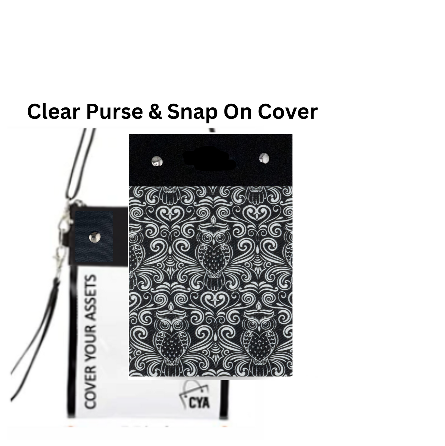 Owls On Black - Tall - Purse & Cover