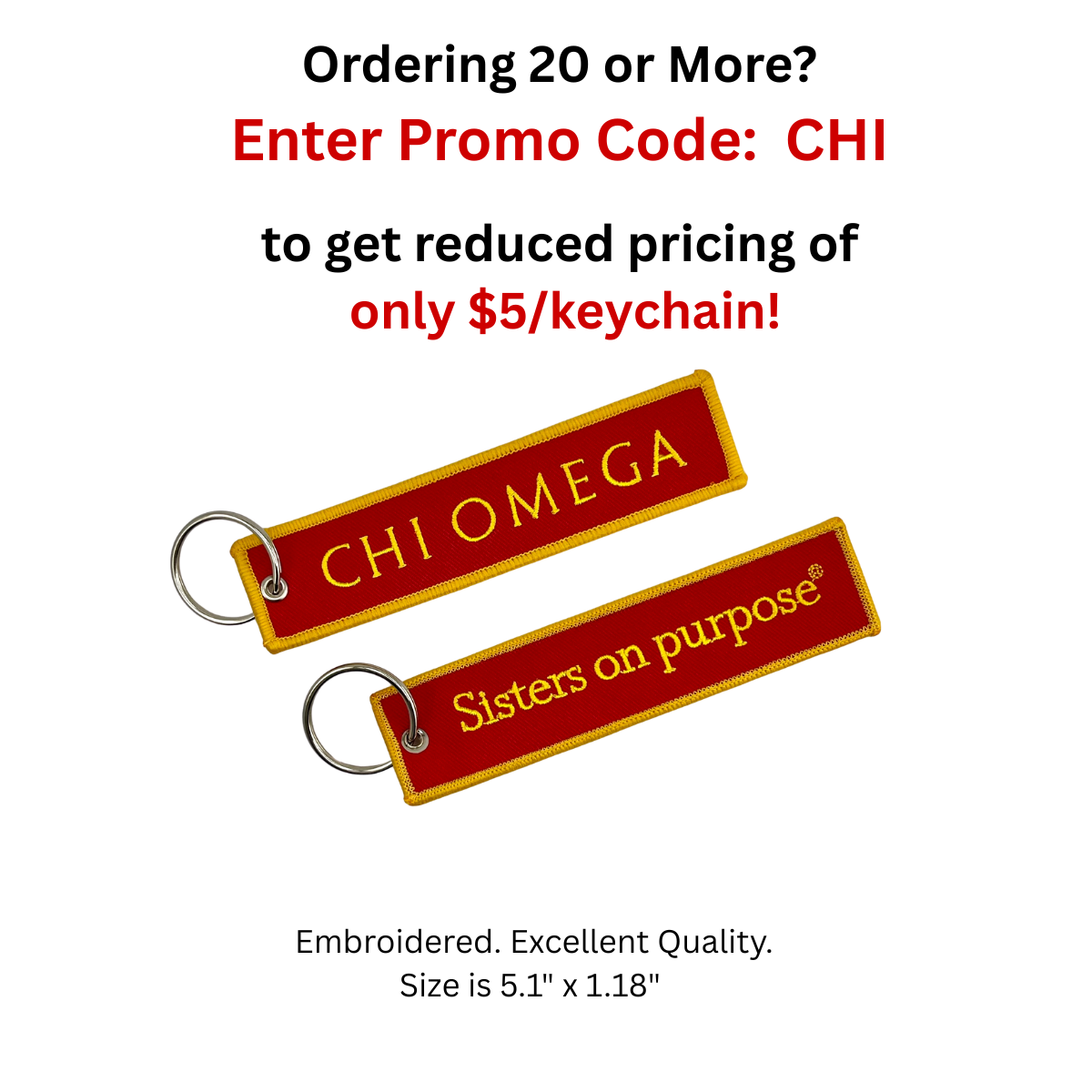 Chi Omega Key Chain