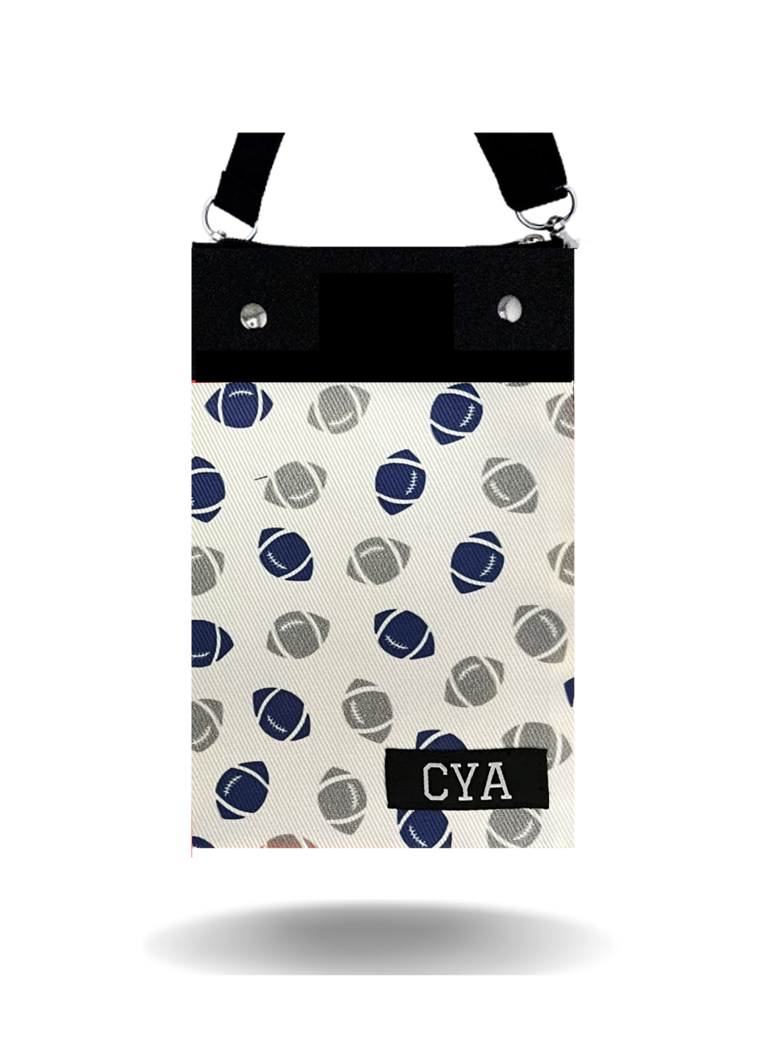 Blue & Gray Ftballs - Tall- Purse & Cover