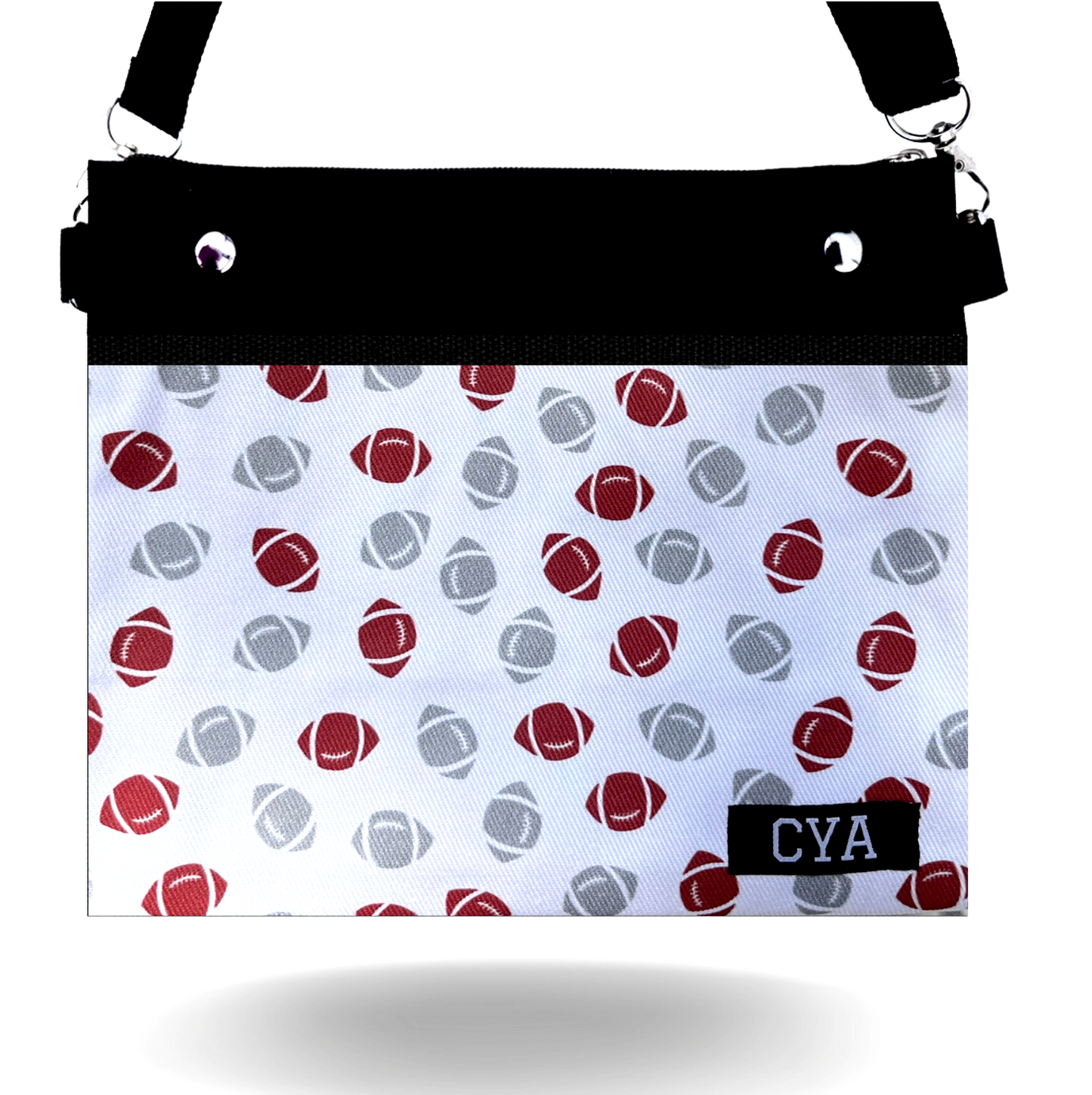 Crimson & Gray Footballs - Wide - Purse & Cover