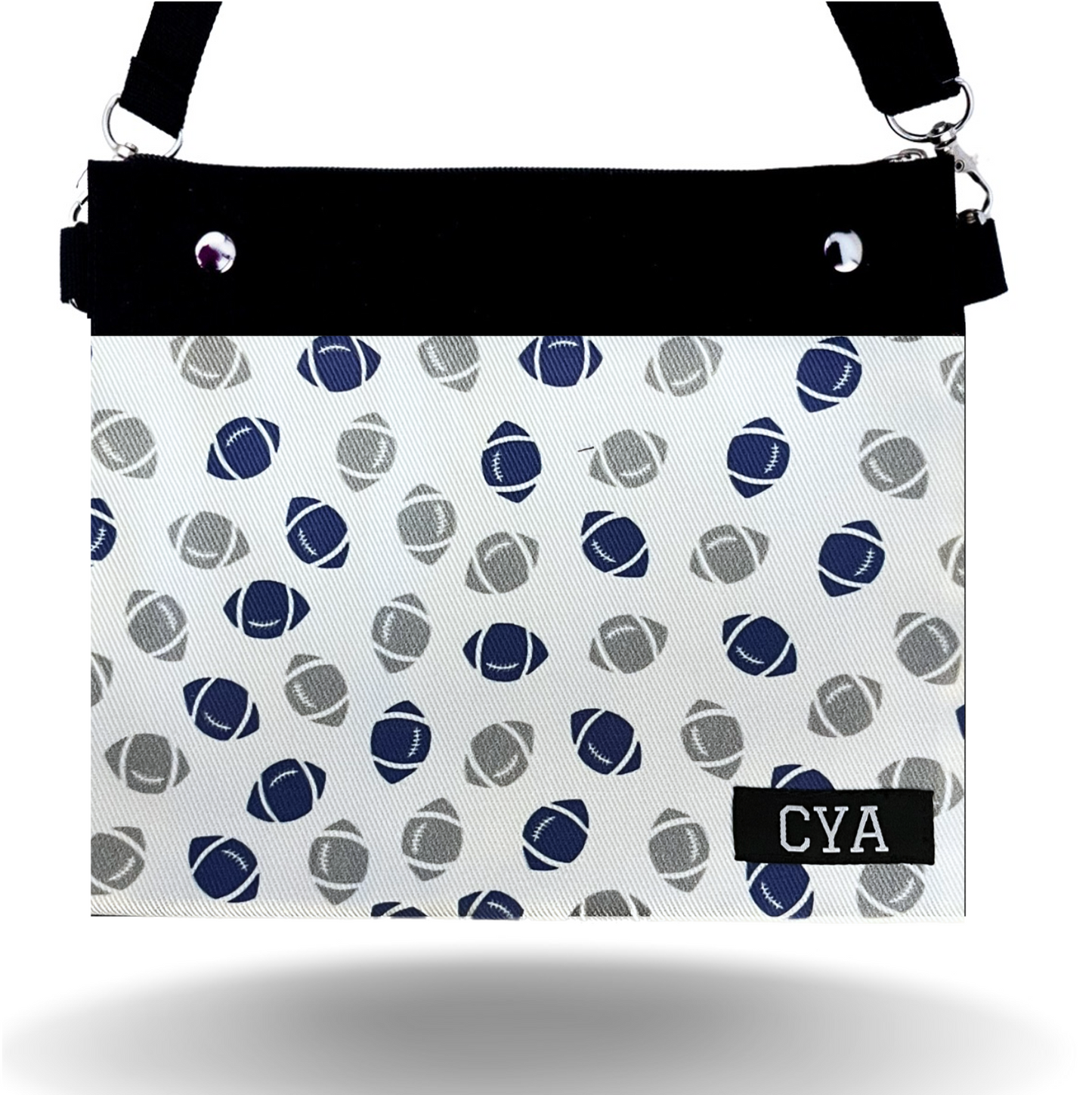 Blue & Gray Ftballs - Wide - Purse & Cover