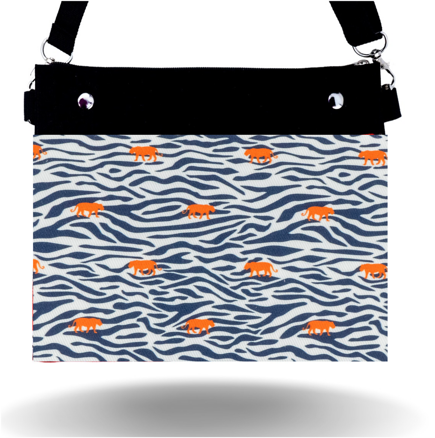 Navy Stripes & Tigers - Wide - Purse & Cover