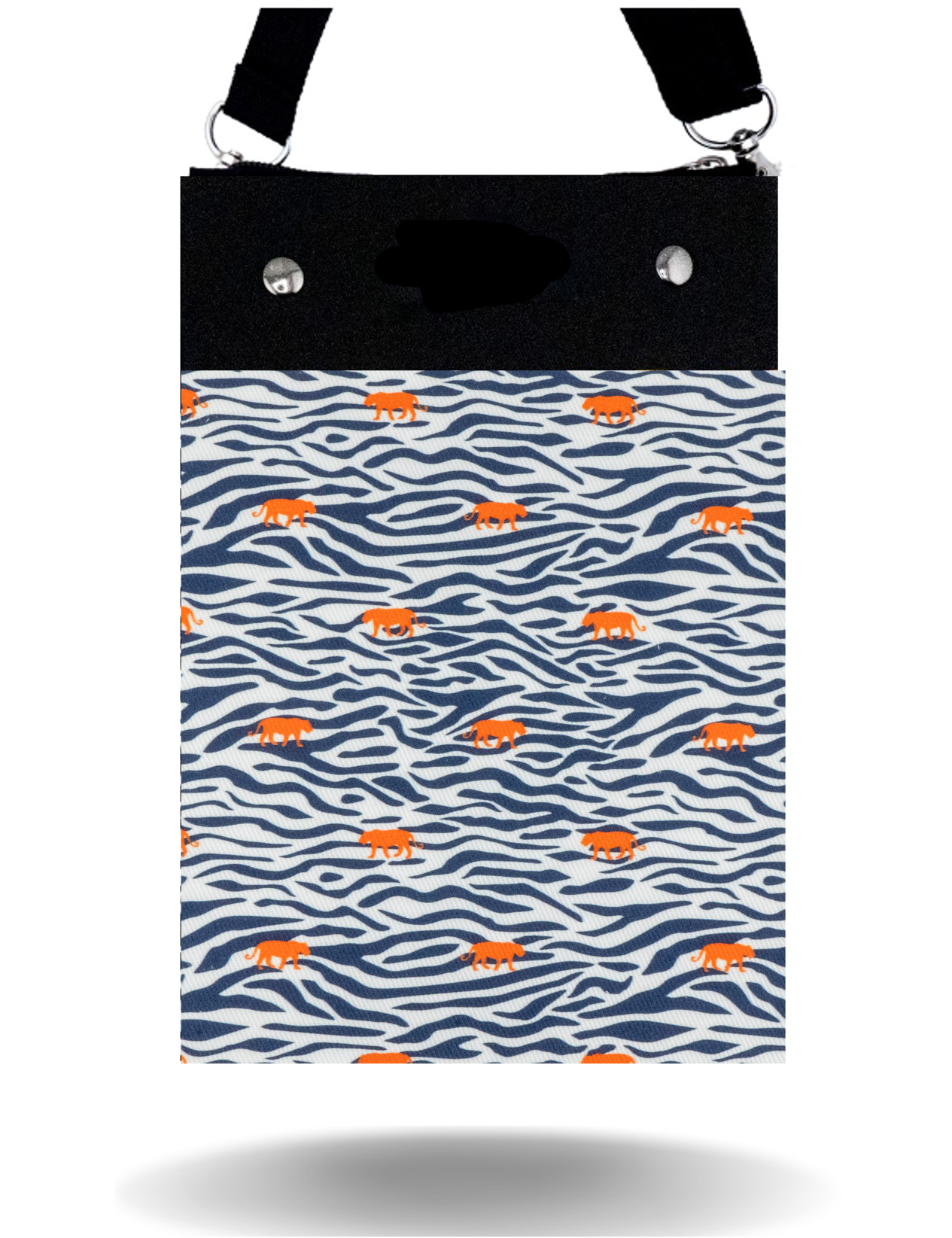 Navy Stripes & Tigers Tall - Purse & Cover
