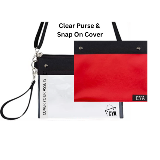 Red Leatherette - Wide - Purse & Cover