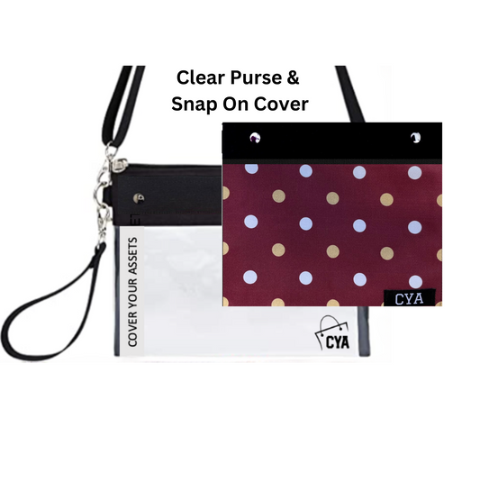 Garnet & Gold Dots - Wide - Purse & Cover