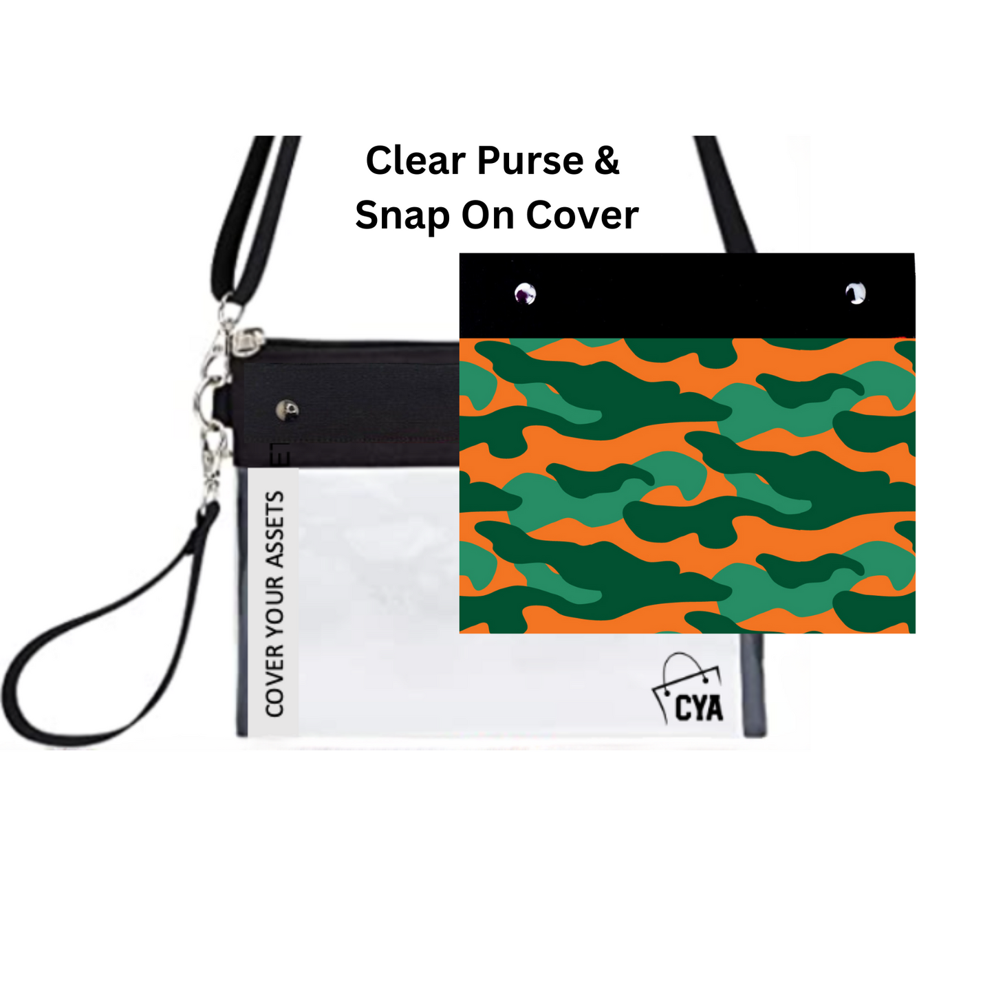 Green & Orange Camo - Wide - Purse & Cover