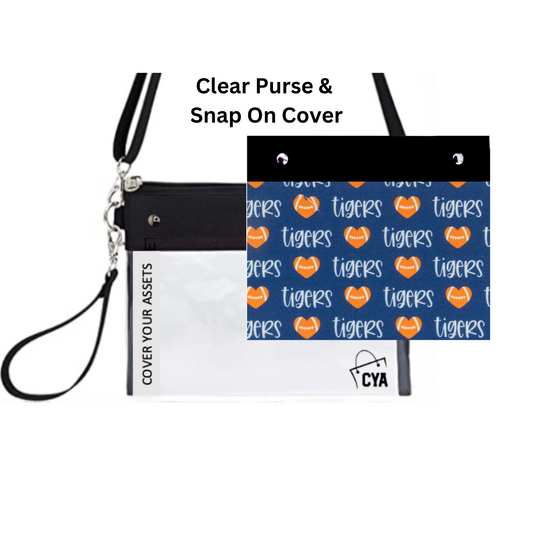 Navy Heart Tigers - Wide - Purse & Cover