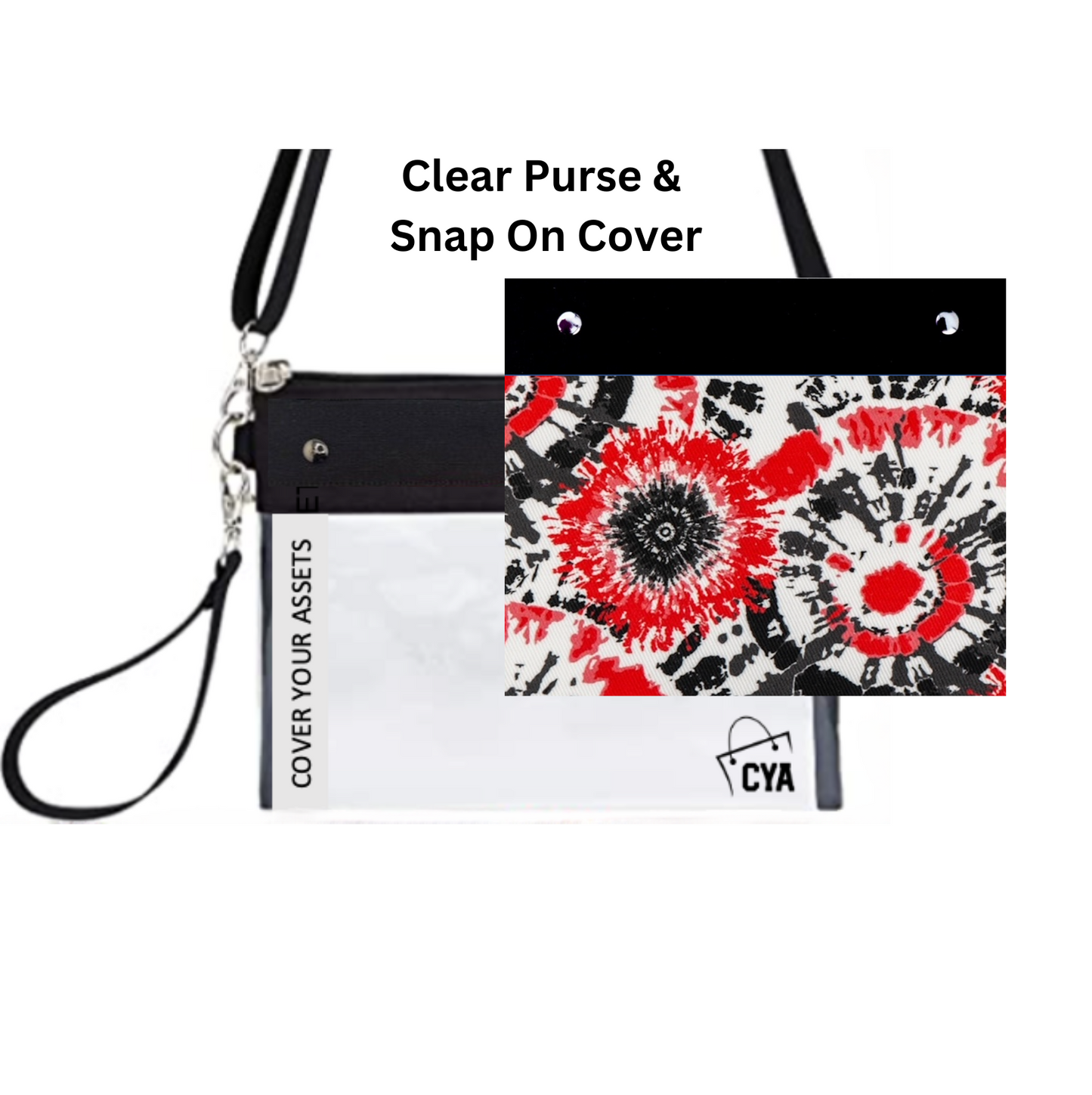 Red & Black Tie Dye - Wide - Purse & Cover