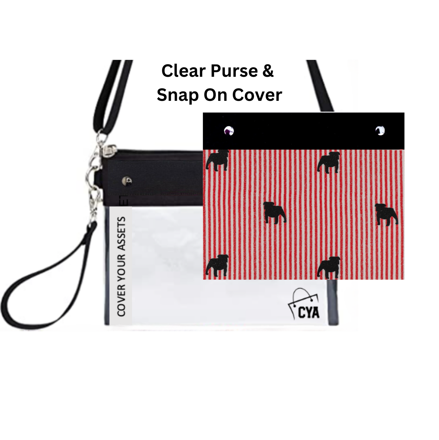 Stripes & Bulldogs - Wide - Purse & Cover