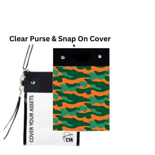 Green & Orange Camo - Tall - Purse & Cover