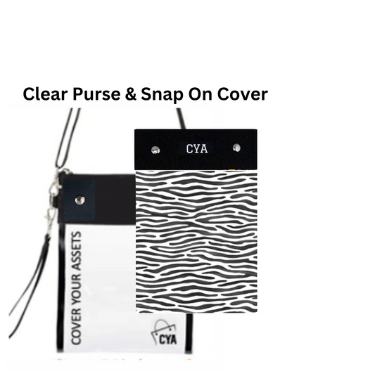 Black & White Stripe Tall - Purse & Cover