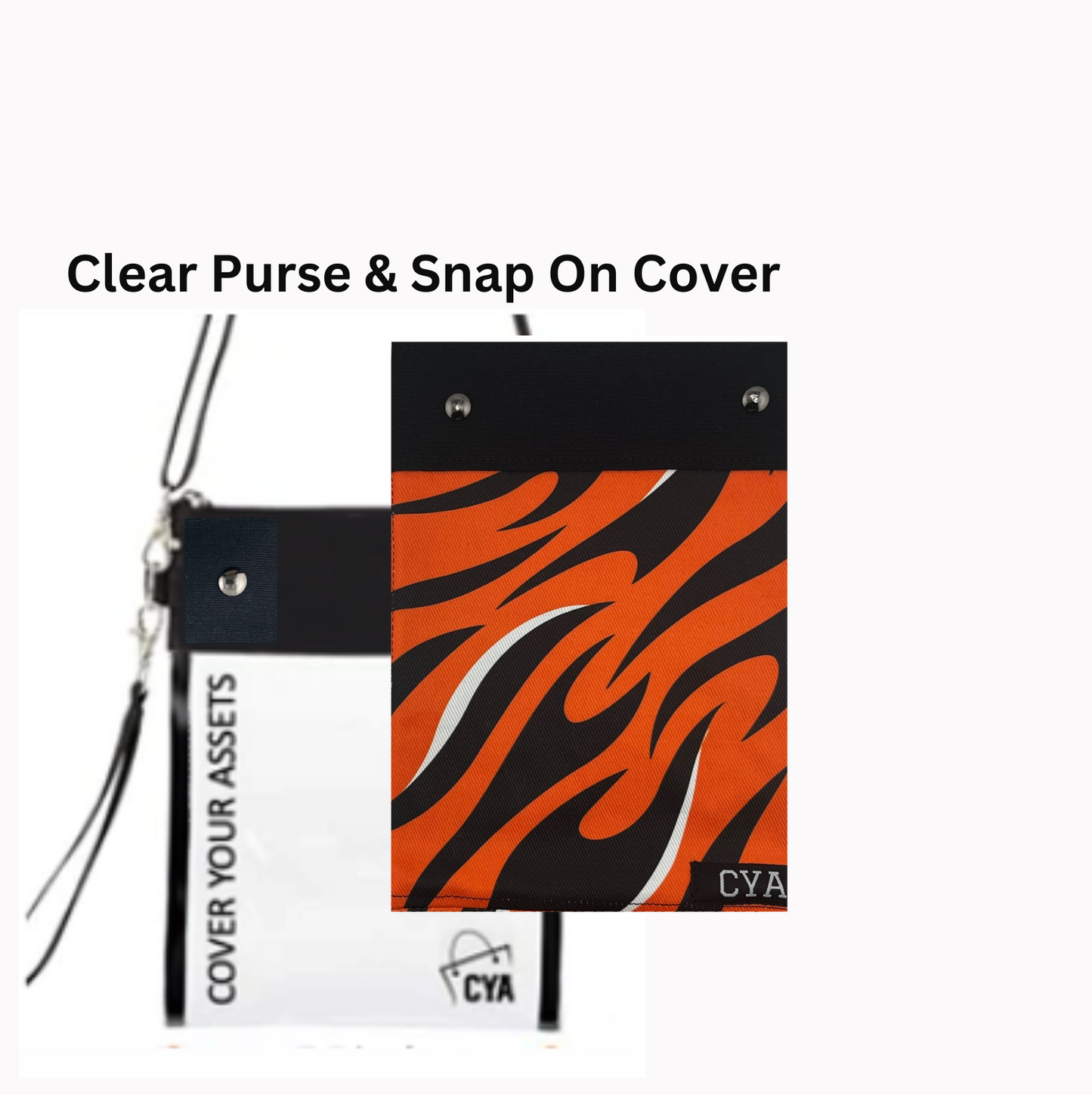 Orange & Black Stripes - Tall - Purse & Cover