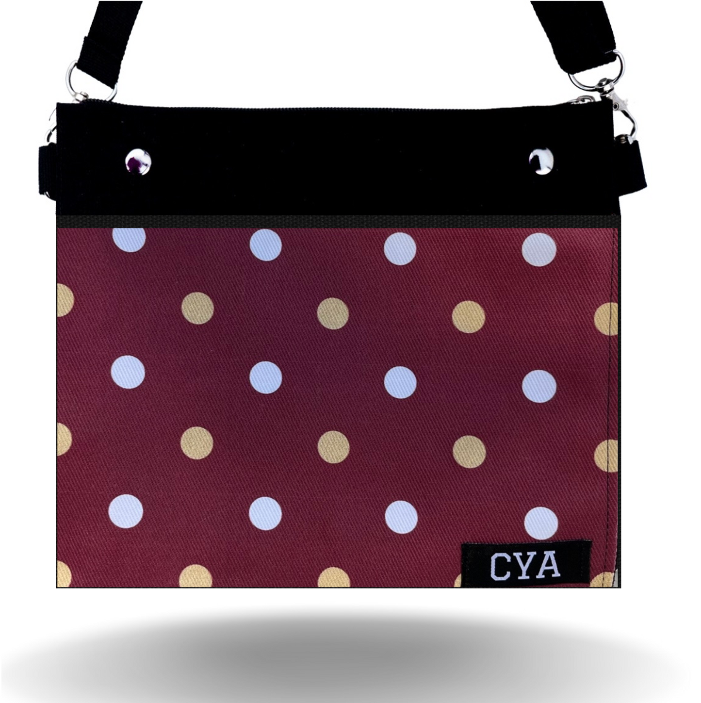 Garnet & Gold Dots - Wide - Purse & Cover