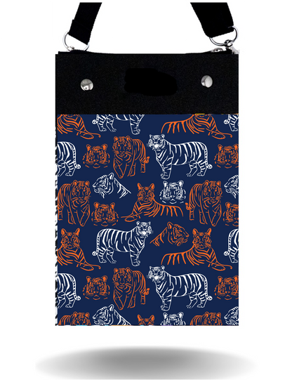 Navy w Wh & Orange Tigers - Tall - Purse & Cover