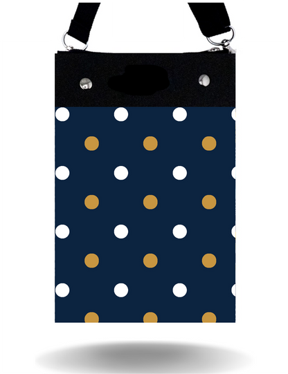 Navy & Gold Dots - Tall - Purse & Cover