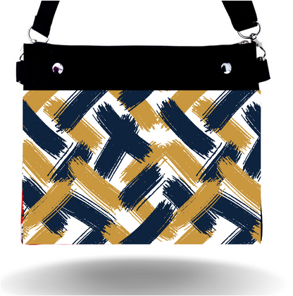 Navy & Gold Abstract - Wide - Purse & Cover