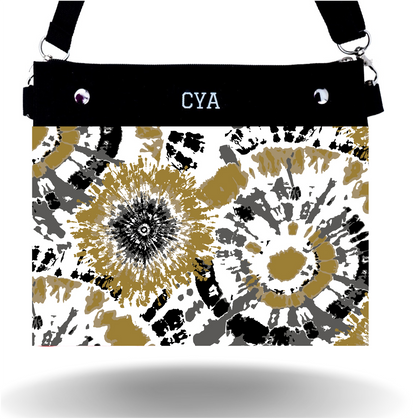 Black & Gold Tie Dye - Wide - Purse & Cover