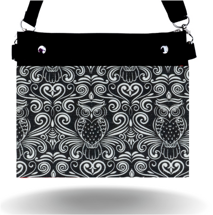 Owls On Black - Wide - Purse & Cover